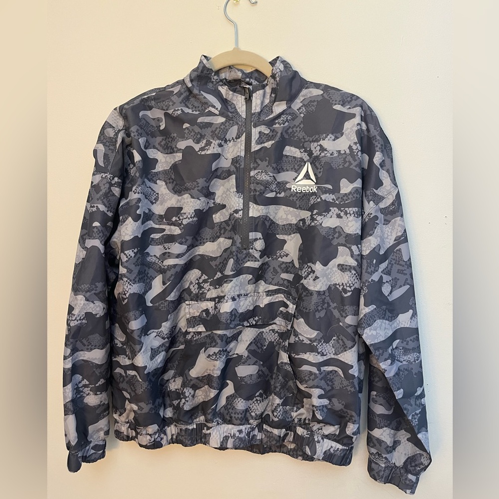 Reebok Gray Camo Half-Zip Jacket